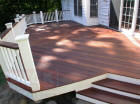 ipe deck with king post vinyl rail system